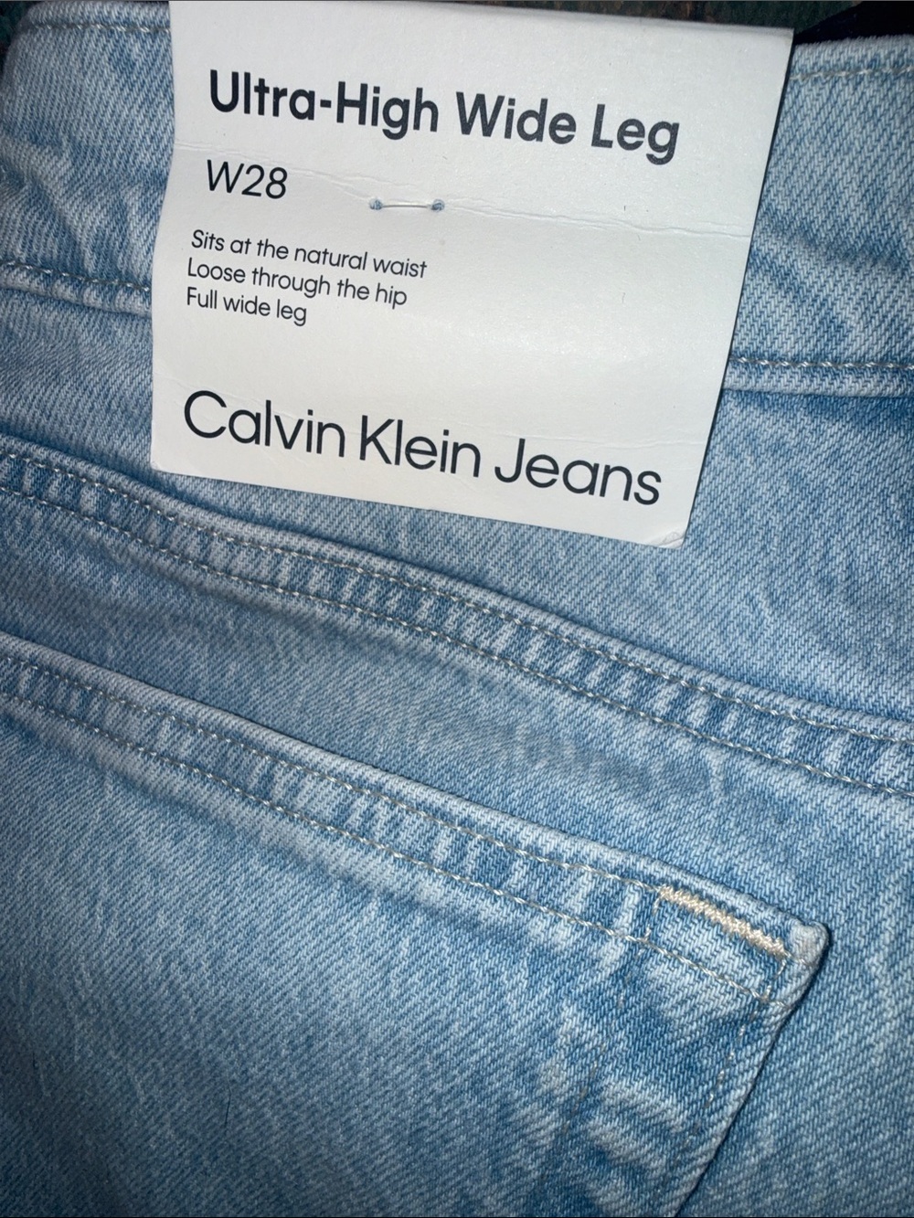 Calvin Klein Light Blue Wide-Leg Jeans - Picture 3 of 8